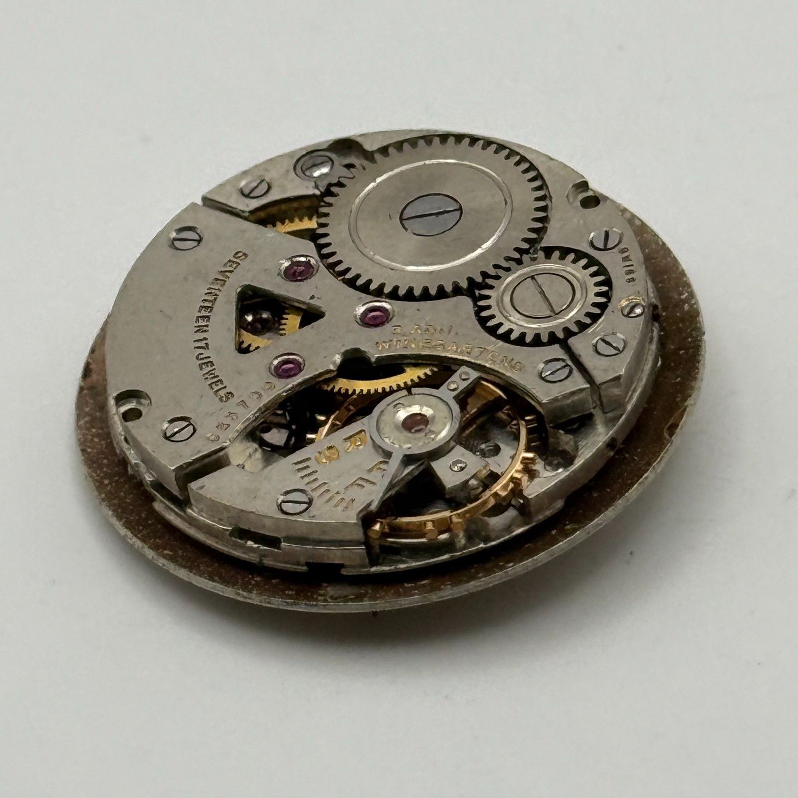 Winegartens London Watch Movement Running 17 Jewels Manual Wind Parts 23.5mm