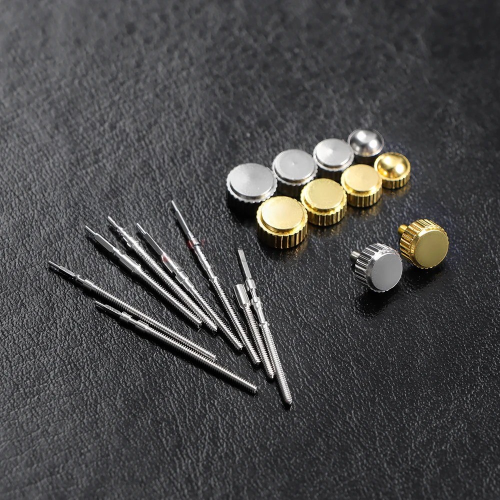 170Pcs/Box Watch Crown Parts Repair Tool Kits Replacement Case Watch Accessories