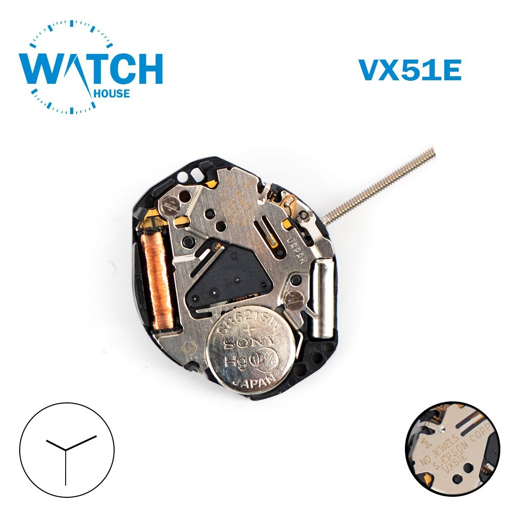 SEIKO VX51E JAPANESE MOVEMENT, WITHOUT DISK , 3 HANDS.