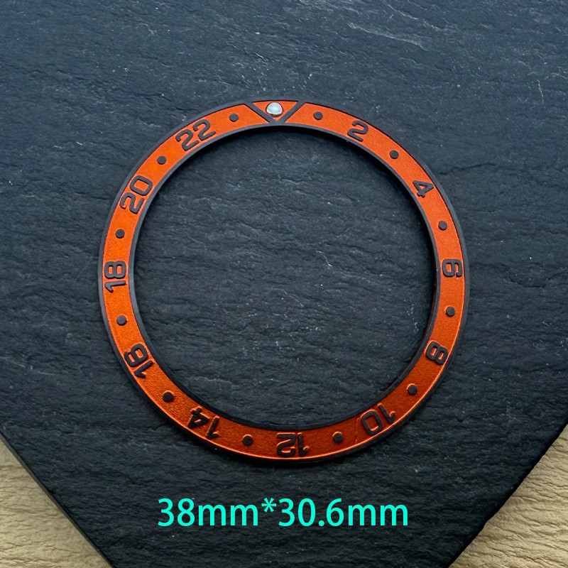 38mm Convex Aluminium Bezel Insert Incline Design For NH35 NH36 GMT Movement Cas