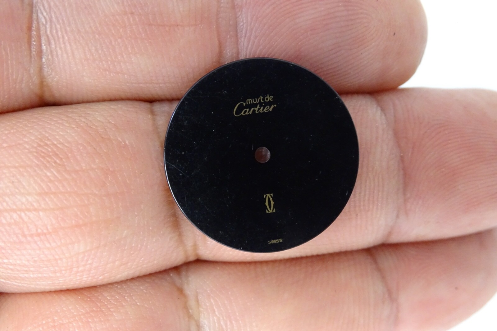 Must de Cartier Vendome Black Dial Round Original 20.5mm