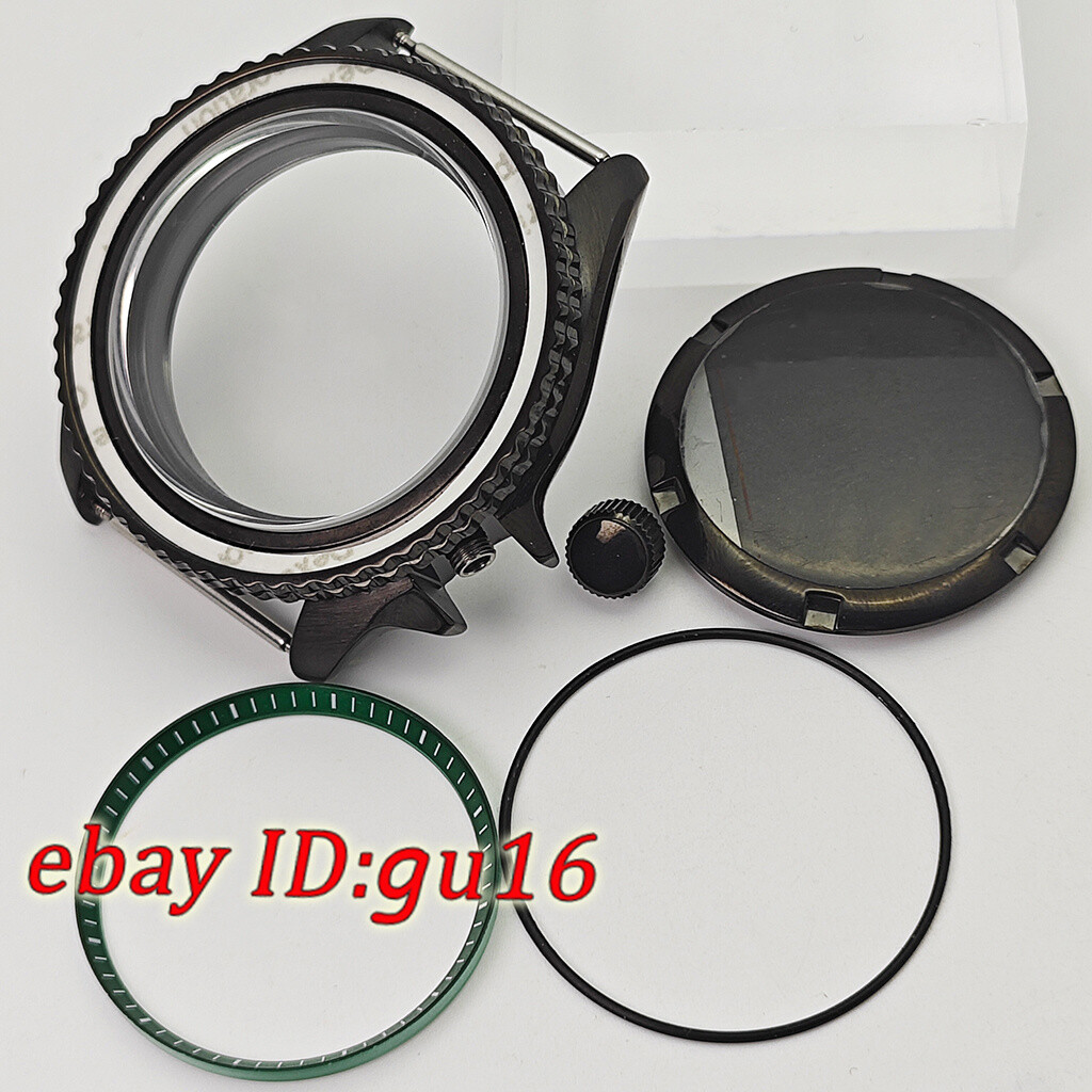 42mm black Sapphire Glass Watch Case Ceramic Bezel Stainless Steel For NH35 NH36