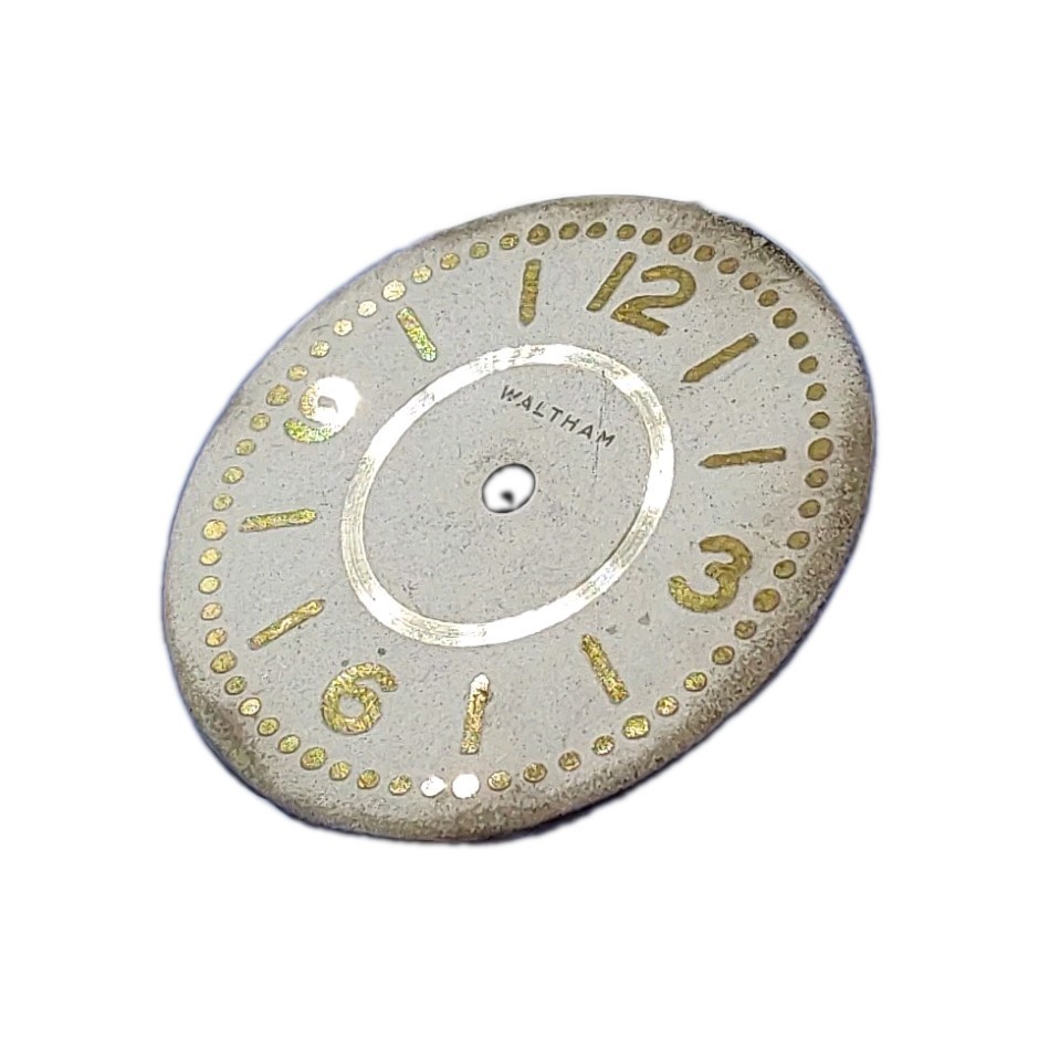 Waltham 26.6mm Metal Raised Gold Numbers Wristwatch Dial Only 2034