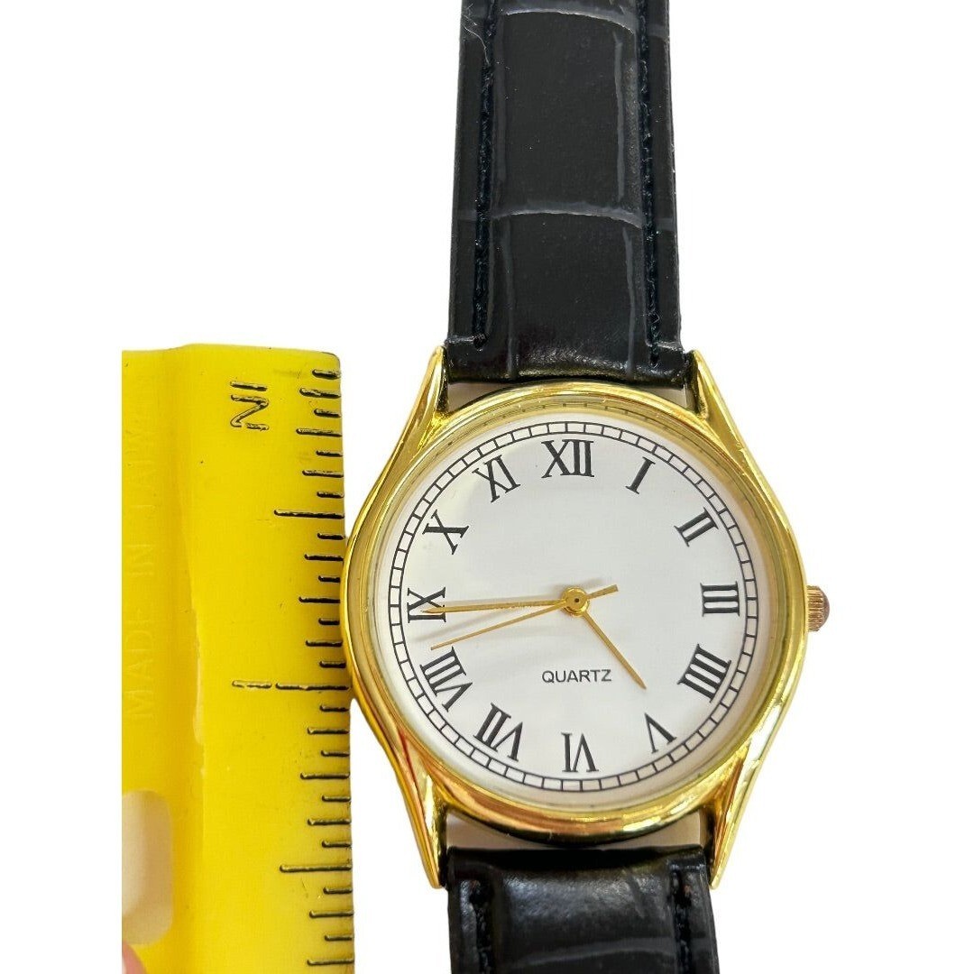 Ladies Quartz Movement Wristwatch Goldtone Roman Numerals For Parts Salvage