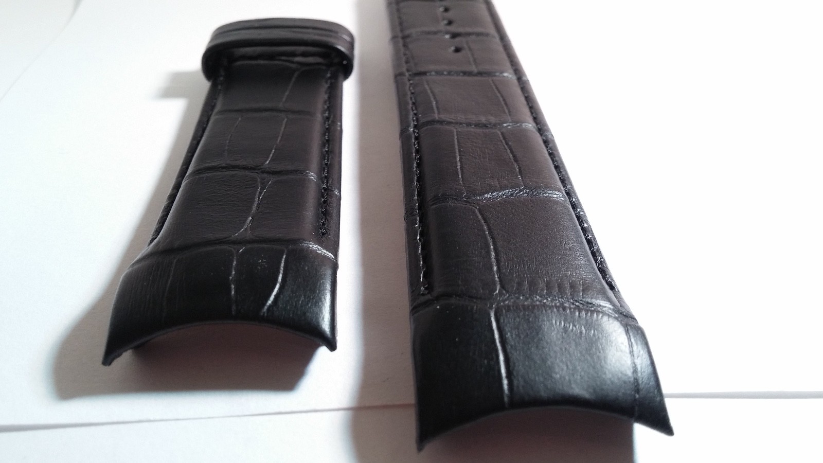 Genuine Tissot Band/Strap BLACK ALLIGATOR, 130×80 length, 24/22mm curved ends XL