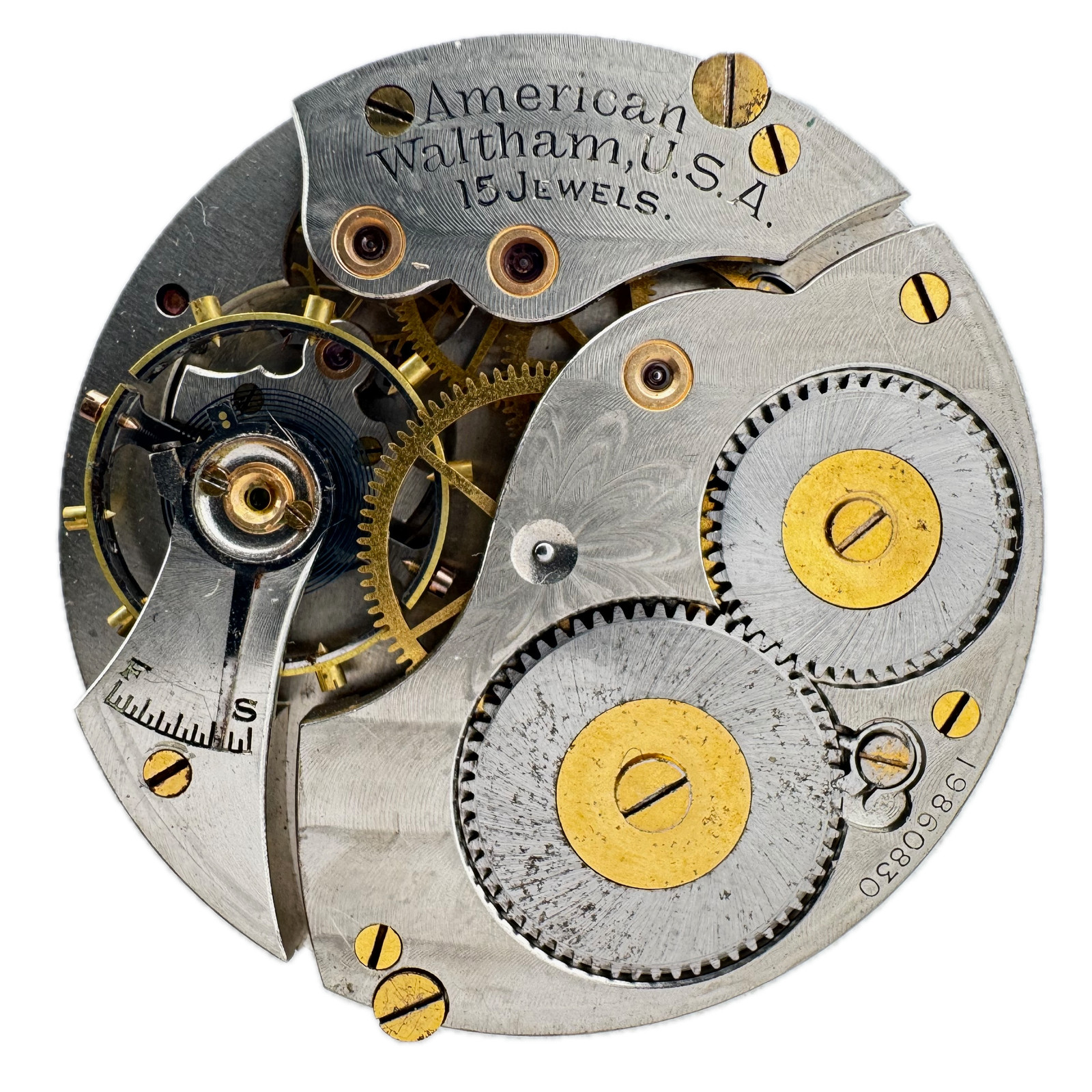 Antique 17s 1914 Waltham Equity Roman Dial Hunter Pocket Watch Movement No. 611
