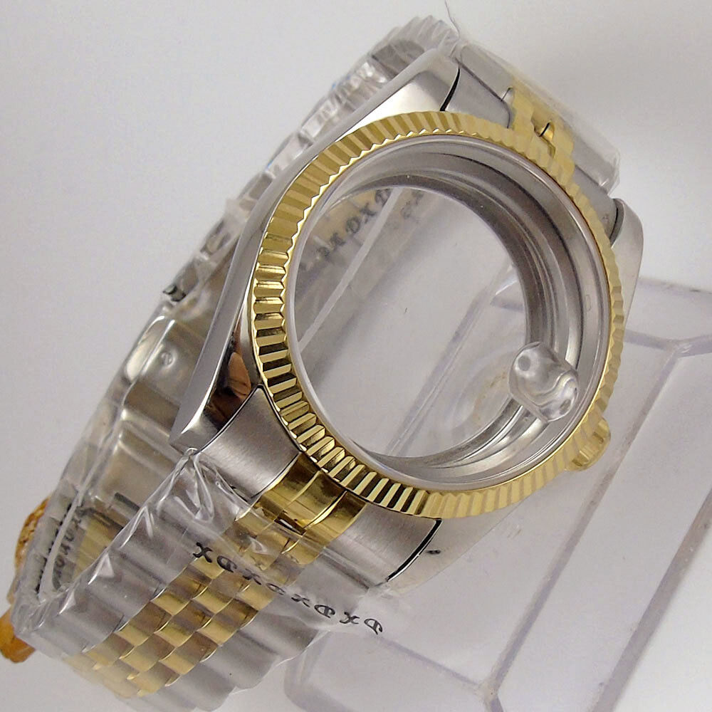 36mm Sapphire Crystal Watch Case For Miyota8215 821A DG2813 ST1612 Jubilee Strap