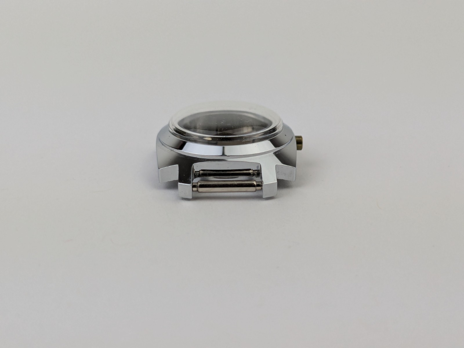 Vintage NOS 70’s Ladies Watch Case & Crystal 22mm Square Silver Tone Screwback