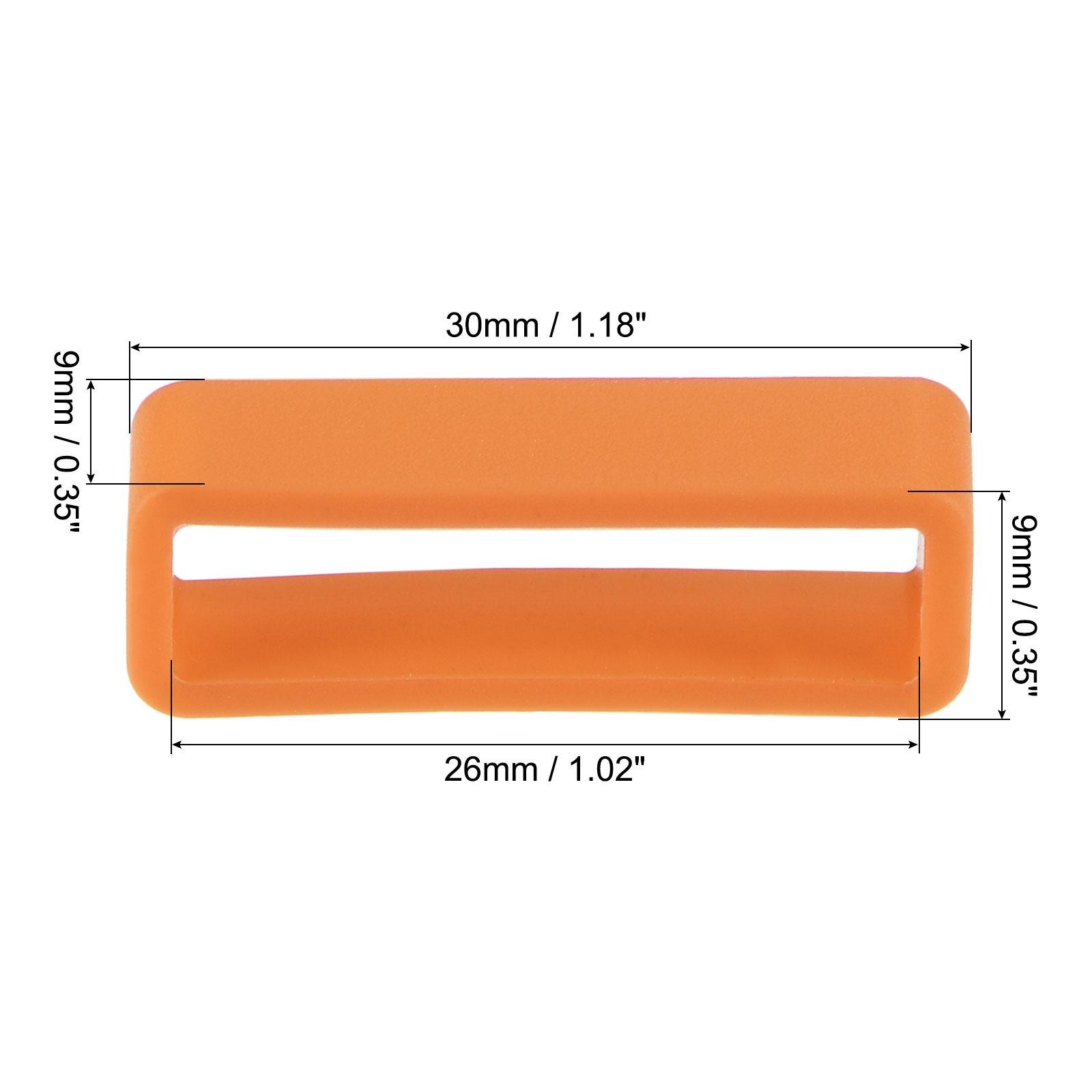 Watch Band Strap Loops Silicone for 26mm Width Watch Band, Orange 4 Pcs