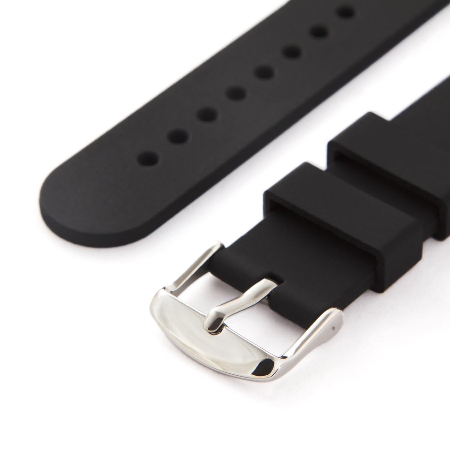 Archer Watch Straps – Soft Silicone Quick Release Watch Bands 24mm Black