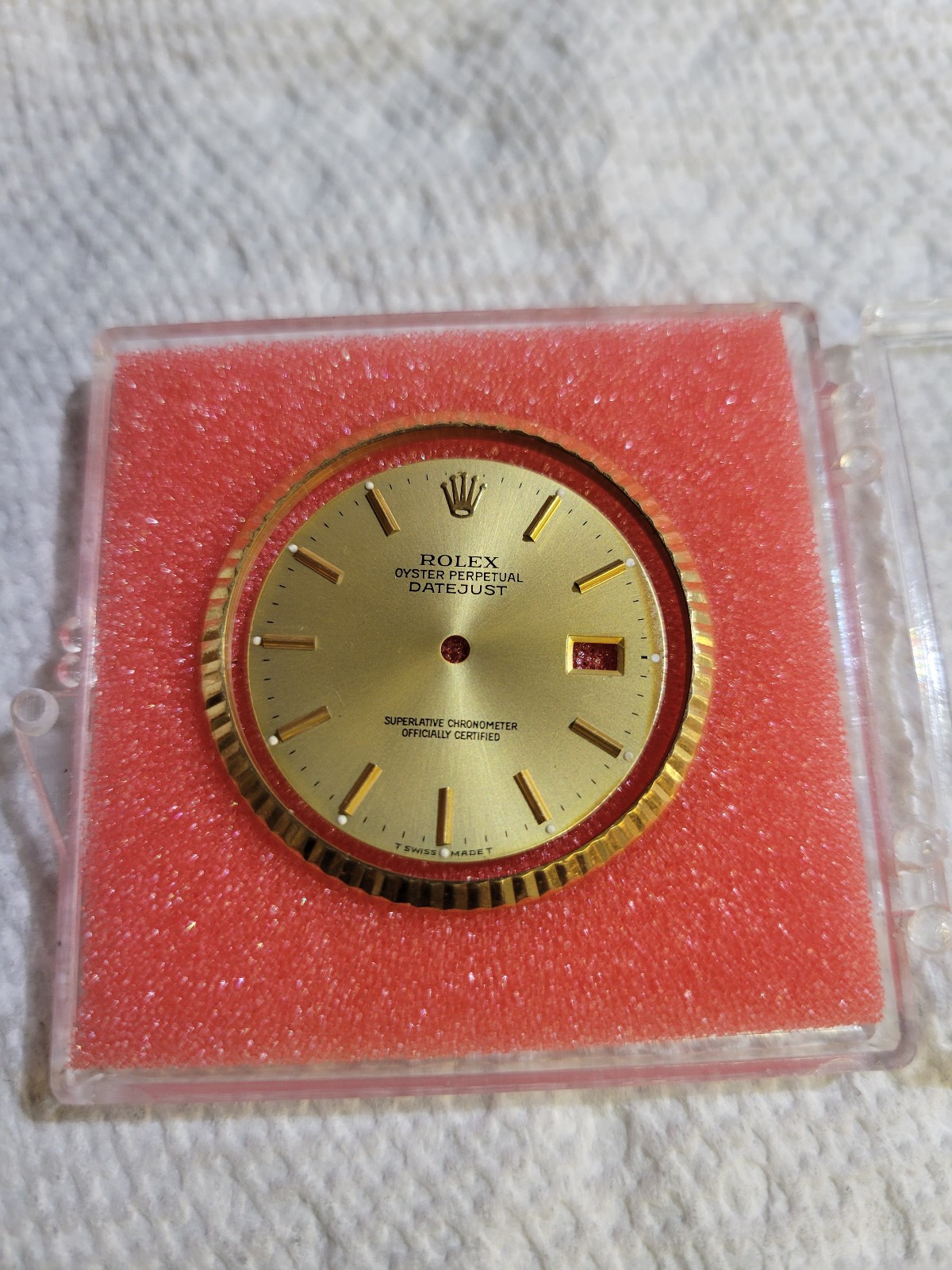 ORIGINAL ROLEX 34 MM FLUTED BEZEL 18KT YELLOW GOLD with Dial Face~