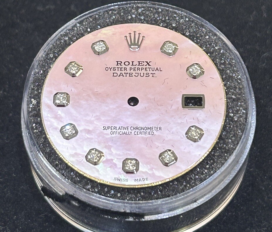 Rolex Mens Datejust Custom Pink MOP Diamond Dial For 36 Models 16014 16030 16234