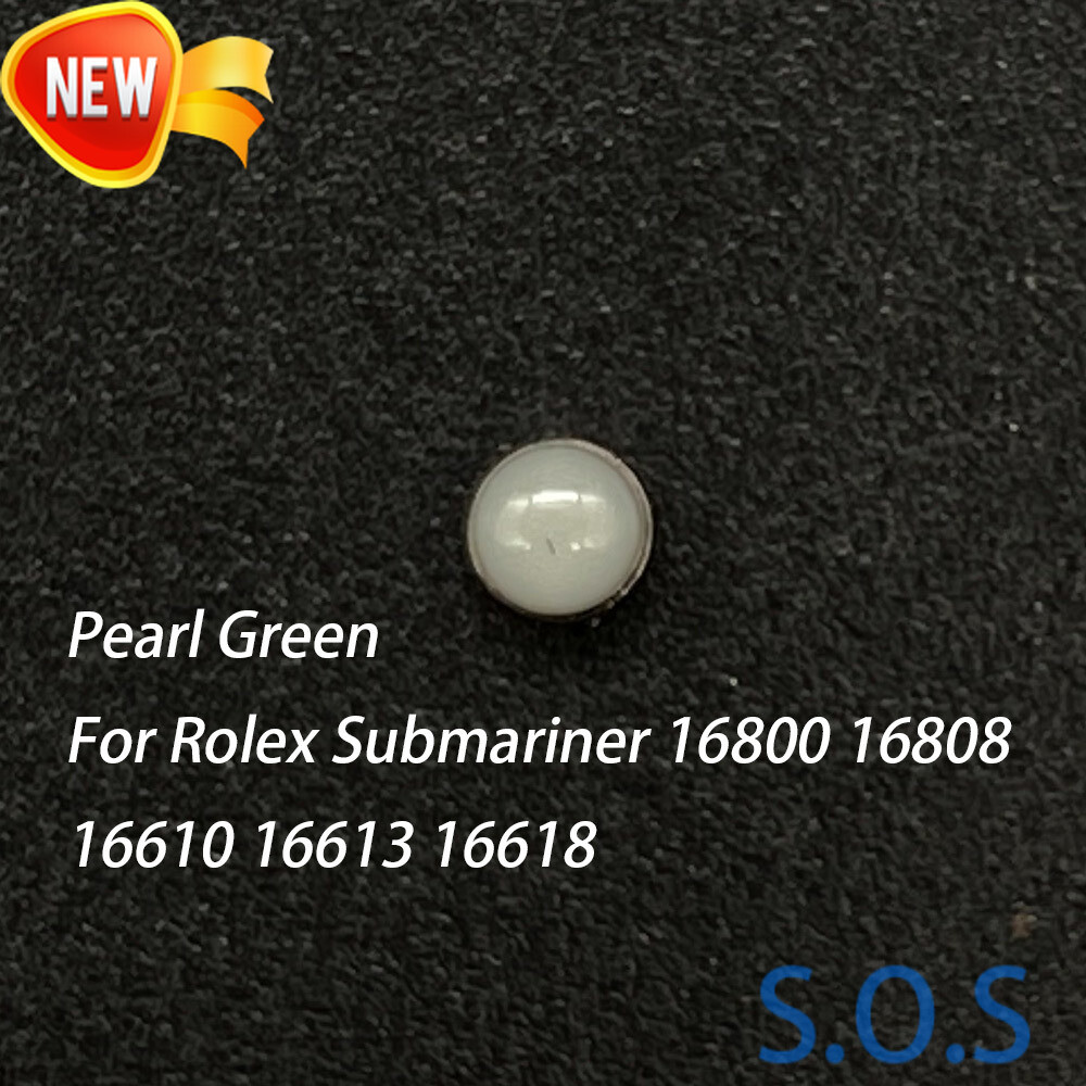 Pearl Dot Green Lume Bezel Insert For Rolex Submariner 16800 16808 16610 16613