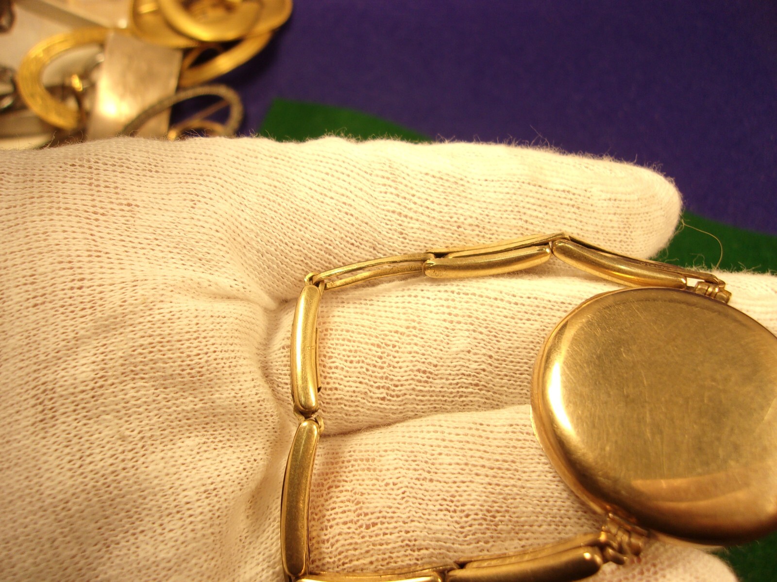 #1 of 5, NICE VTG ANTIQUE ROSY YELLOW GOLD FILLED LADY’S WRISTWATCH CASE & BAND