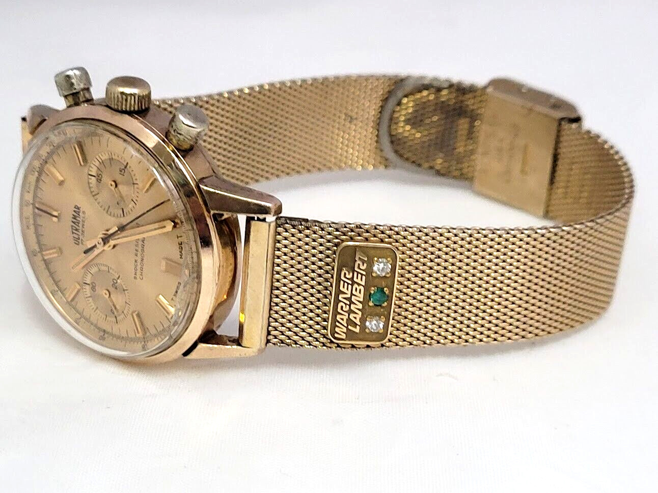 🔥🔥 Very.. Very Rare! & Vintage! ULTRAMAR – WARNER LAMBERT 10 K GF, Wristwatch!
