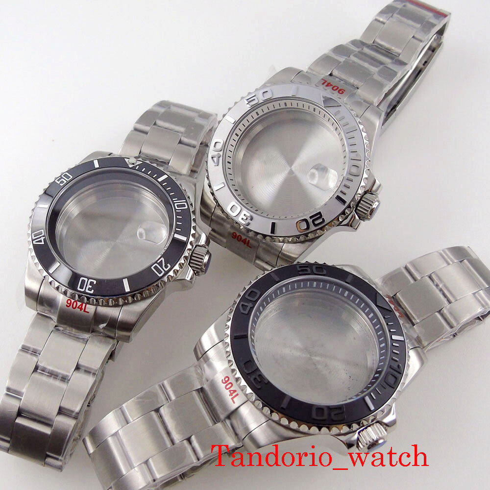 40mm Watch Case Sapphire Glass 120 Clicks Fit NH35A NH36A Movement Ceramic Bezel