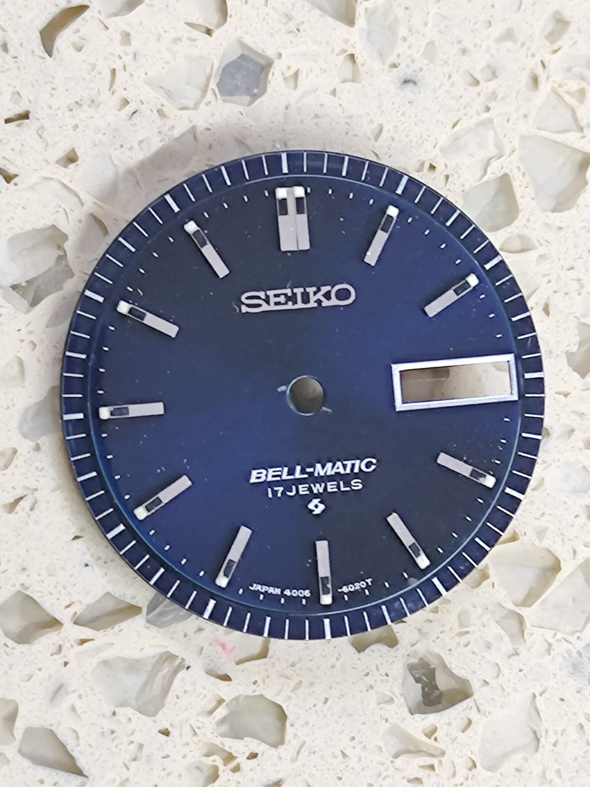 Original SEIKO Bell-Matic 4006-6030/6031 Part BLUE DIAL & INNER dial Ring NOS
