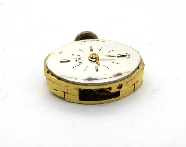 Paul Breguette Swiss 17j PXT Movement w/ Dial & Crown Balance Ticks Parts Resto