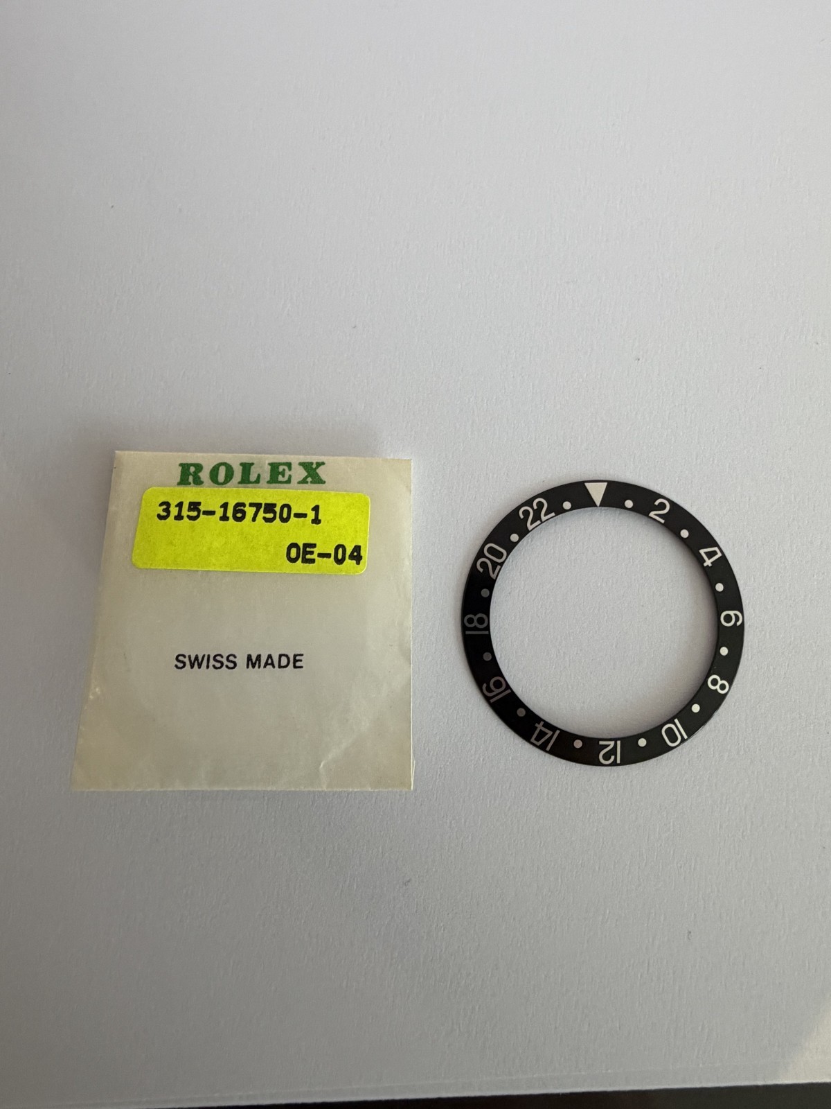 Rolex Bezel Insert 315-16750-1 Black Silver Authentic Original