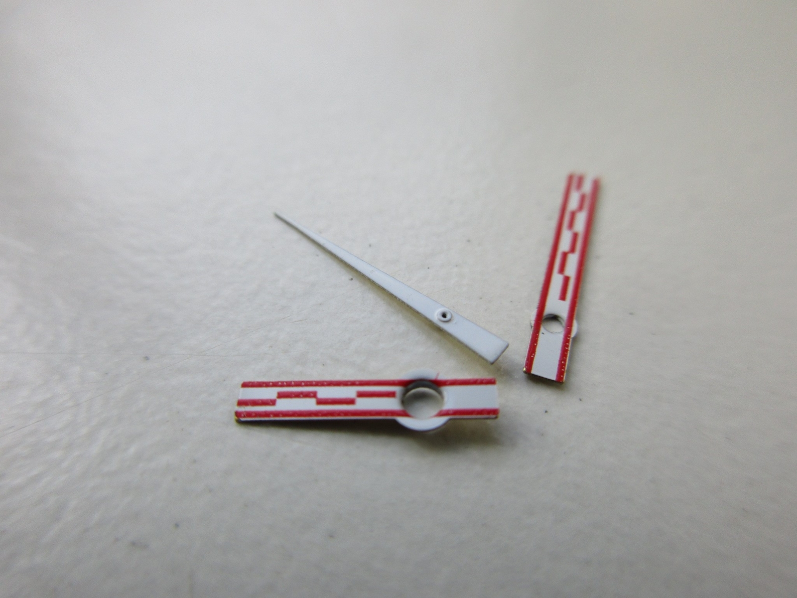 Set of 3 Red-white Sport Rally ~ racing watch hands AS cal. 2063 – 150/90/21