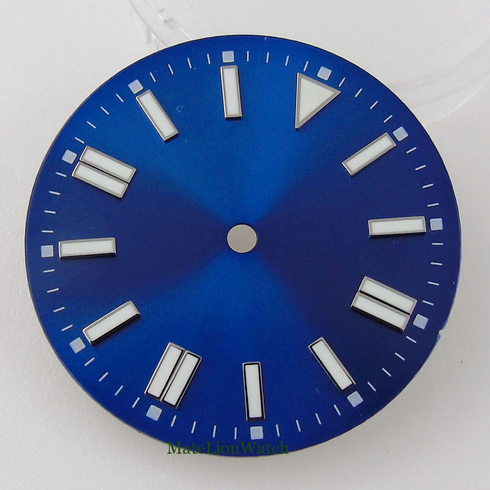 31mm/28.5mm Watch Dial Fit For NH35/NH35A Miyota 8215 821A ETA 2824 Blue Lume