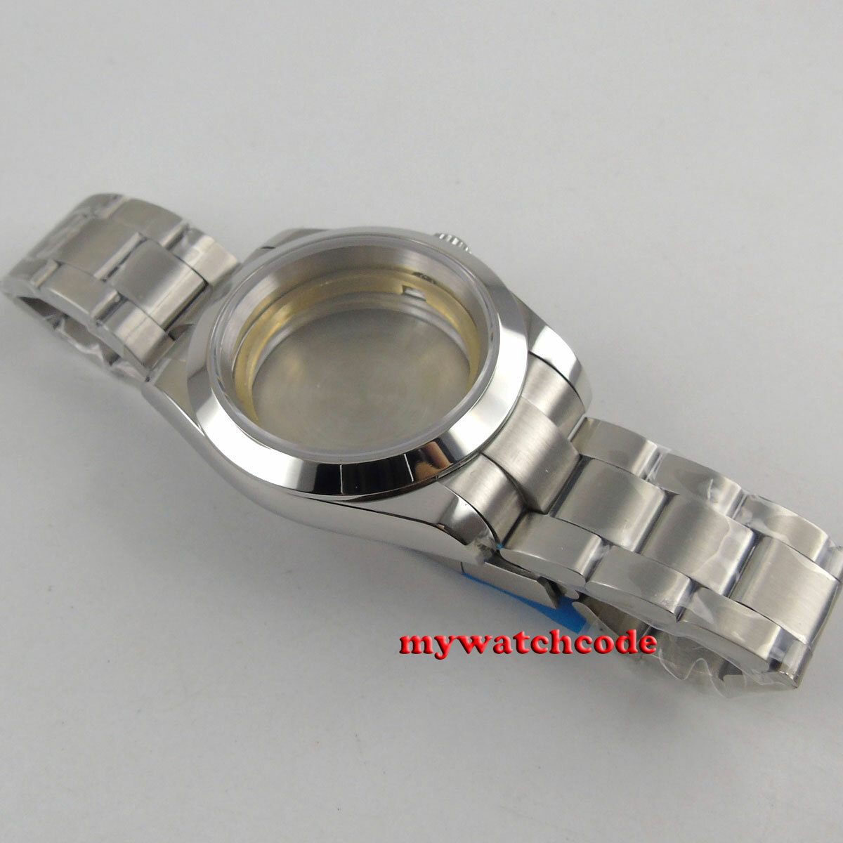 Polished 36mm Steel Sapphire Glass Watch Case Fit ETA 2824 2836 8215 MOVEMENT