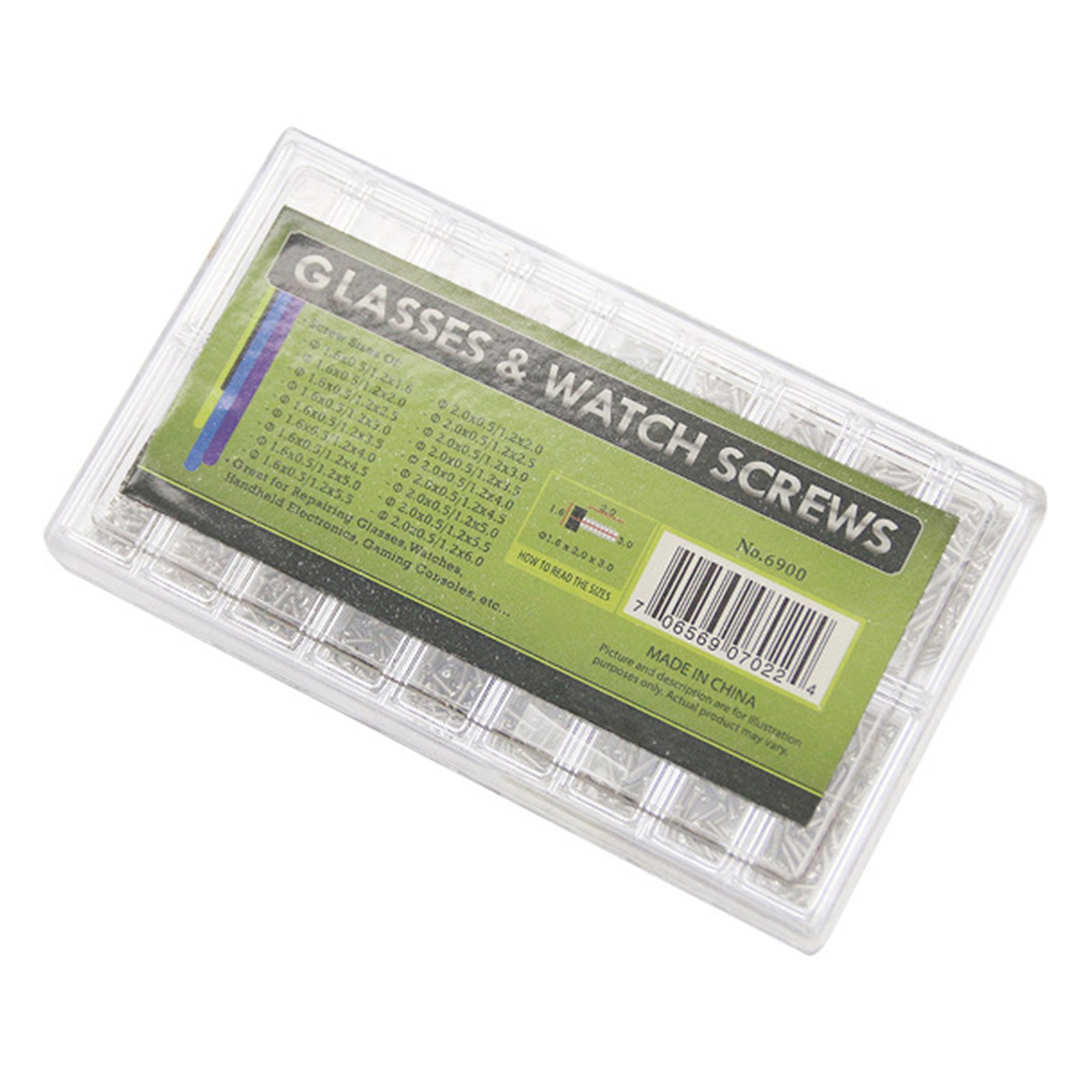 1Box 18 Sizes Stainless Steel Watch Mini Screw Assortment Repair Glass Watch m