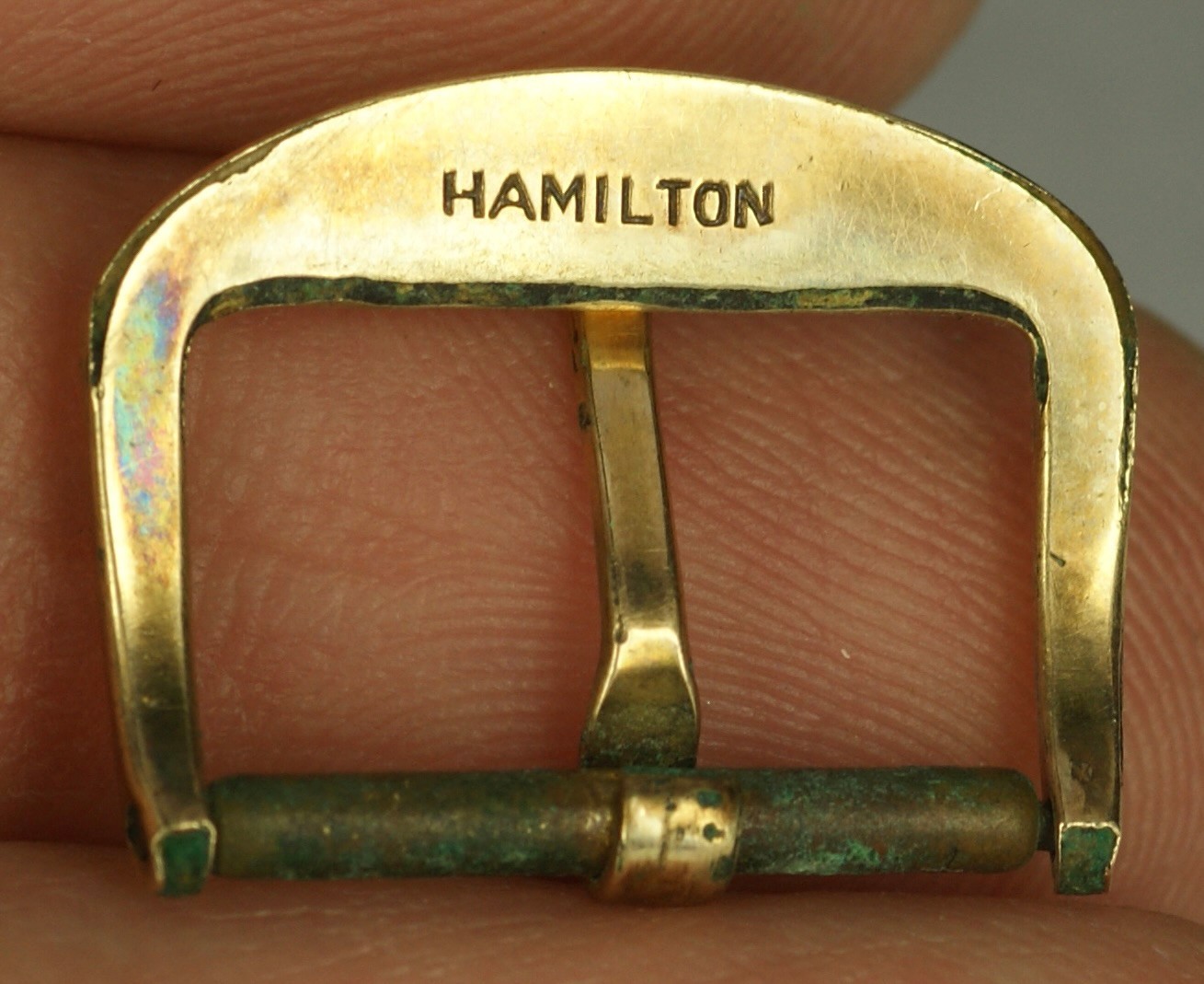 Hamilton Vintage 16/18mm Yellow Gold Plated Watch Buckle Tang Watch Strap Part