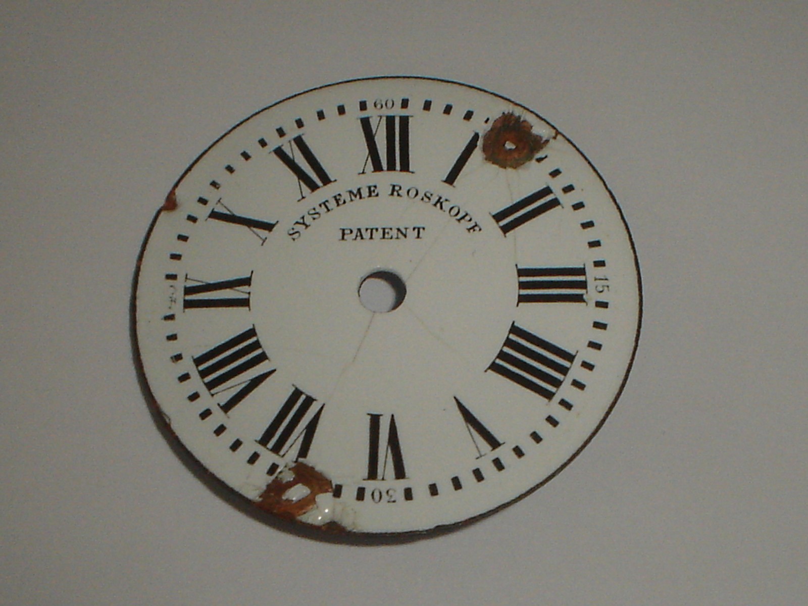Systeme Roskopf Porcelain Pocket Watch Dial 43.7mm – Chips & Hairlines