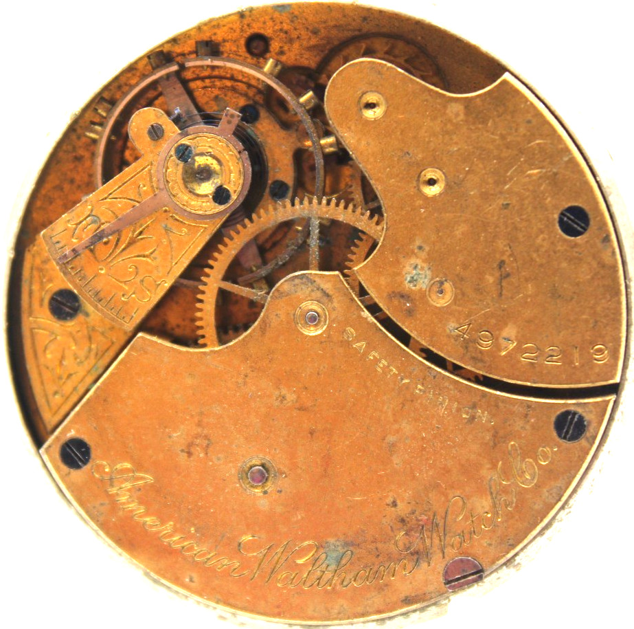 1891 WALTHAM POCKET WATCH MOVEMENT 4972219 GRADE: 8 14s 7j (QS3)