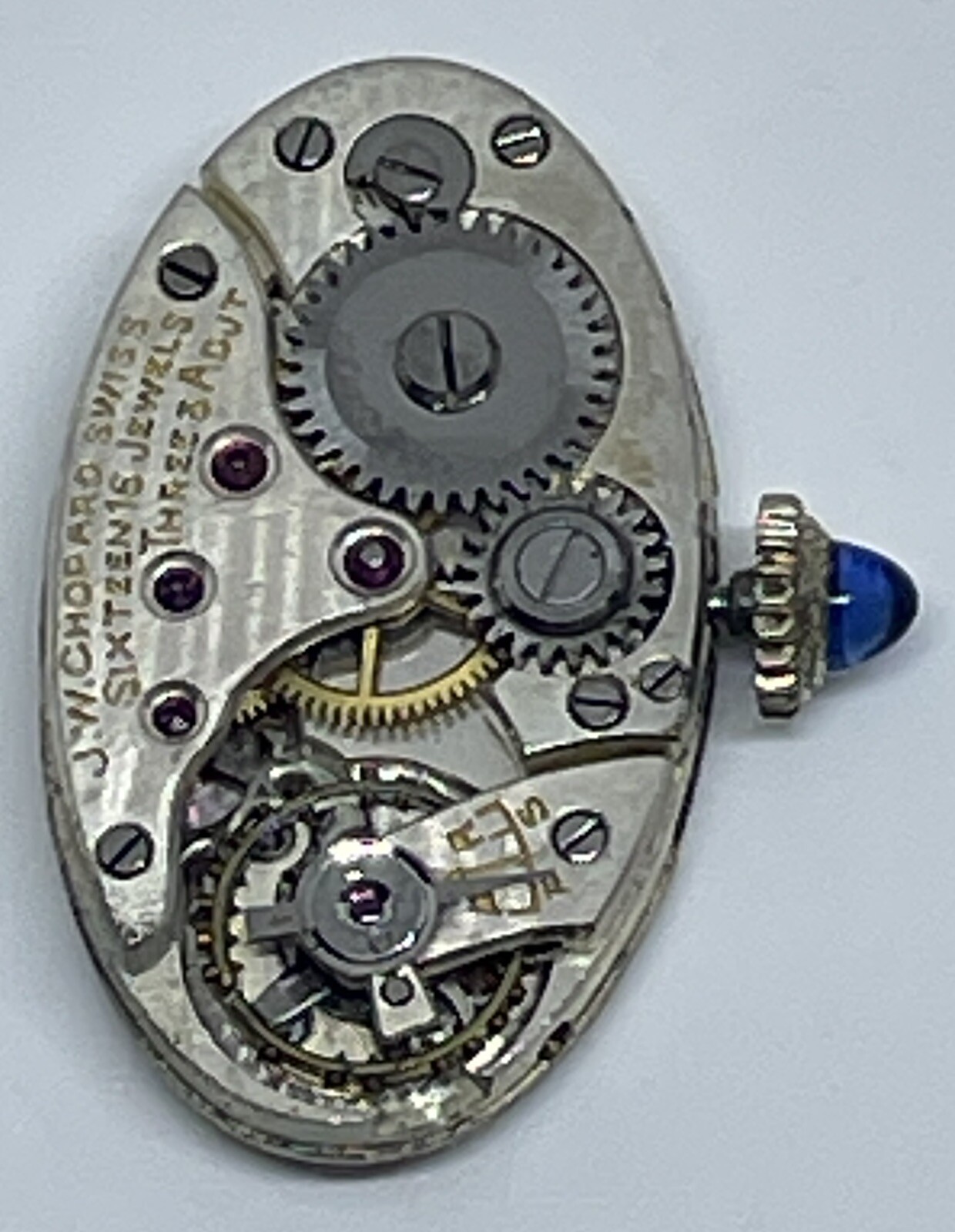 JW CHOPARD MOVEMENT Swiss 16 Jewels 3 Adjustments Does Not Run/For Parts