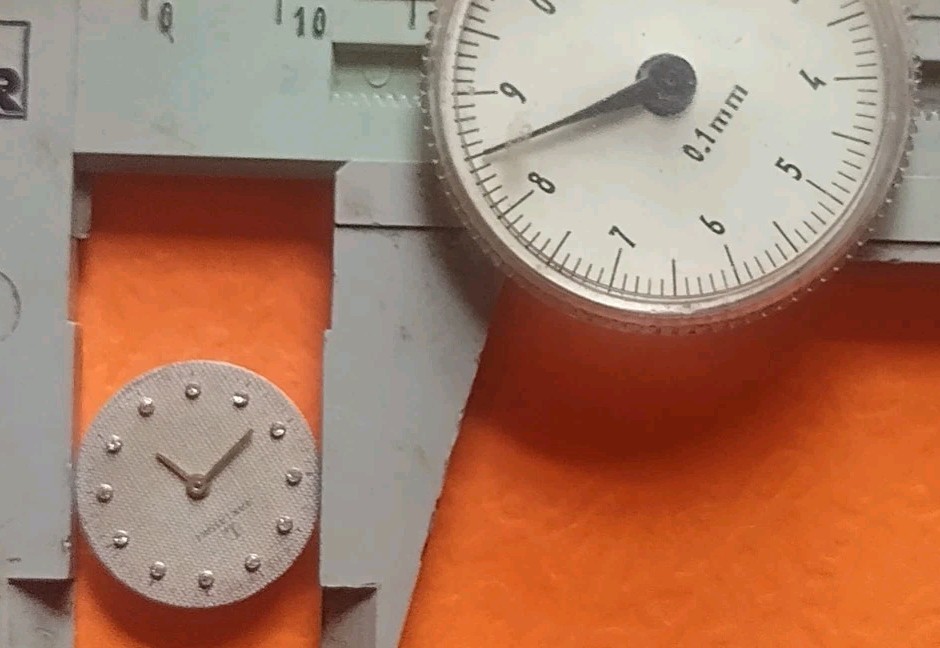 Jean Lassale silver metal watch dial diamond hour marks part, repair.