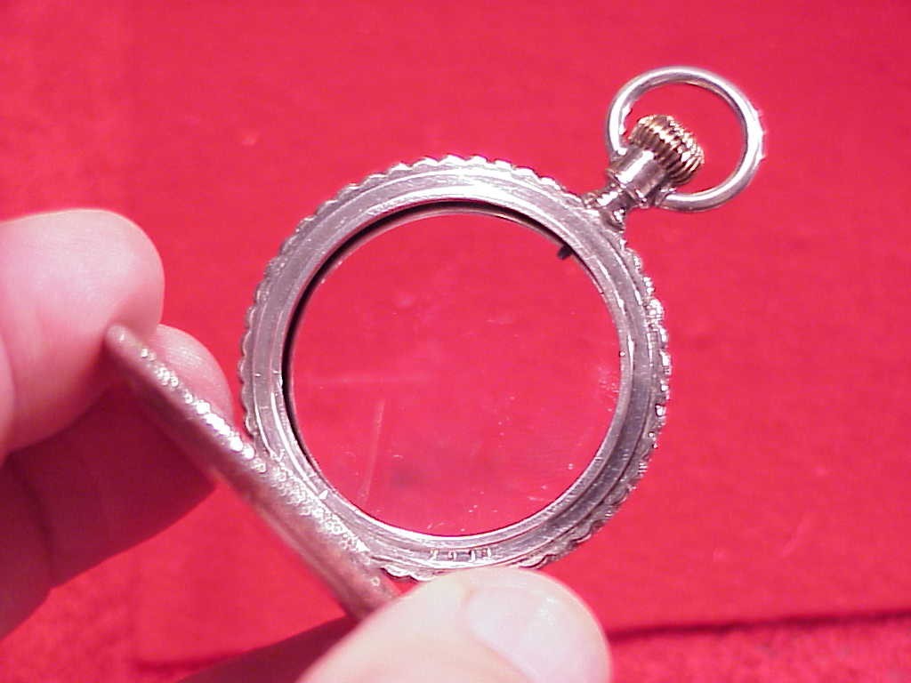 VINTAGE O.F. STERLING SILVER 6 SIZE FANCY ENGRAVED POCKET WATCH CASE EMPTY 41MM