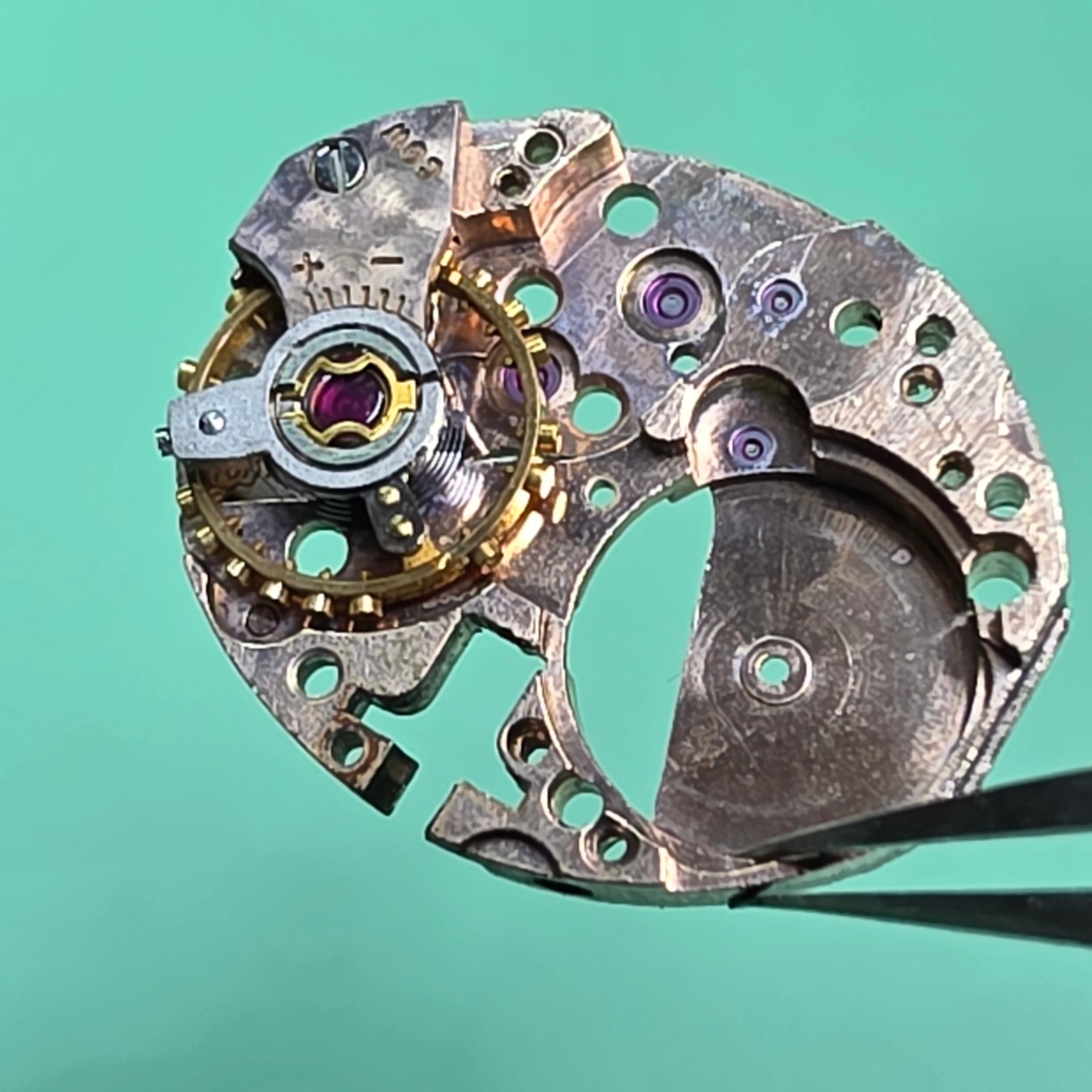 Complete balance w/Base Plate A. Schild AS Cal.1012 Original Watch Part /W108