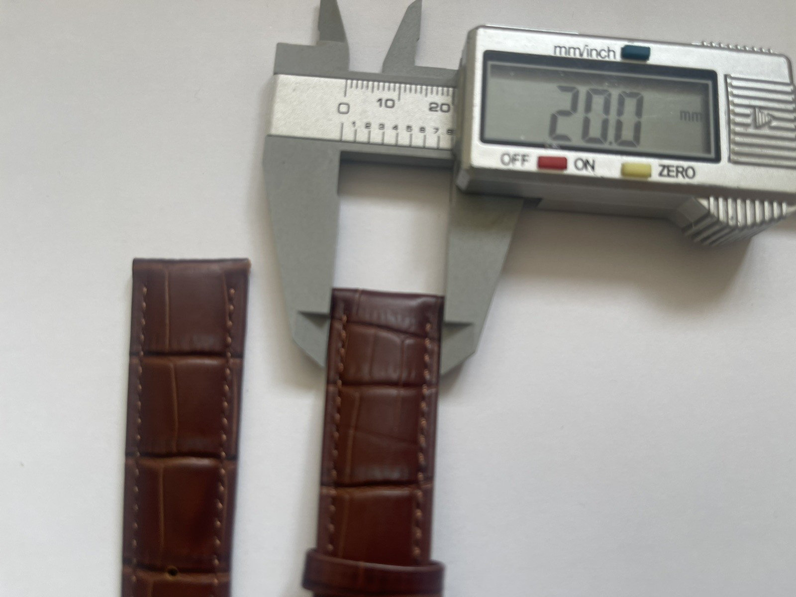 Seiko 20mm Brown Croc Leather Strap with stainless steel Butterfly Deployment