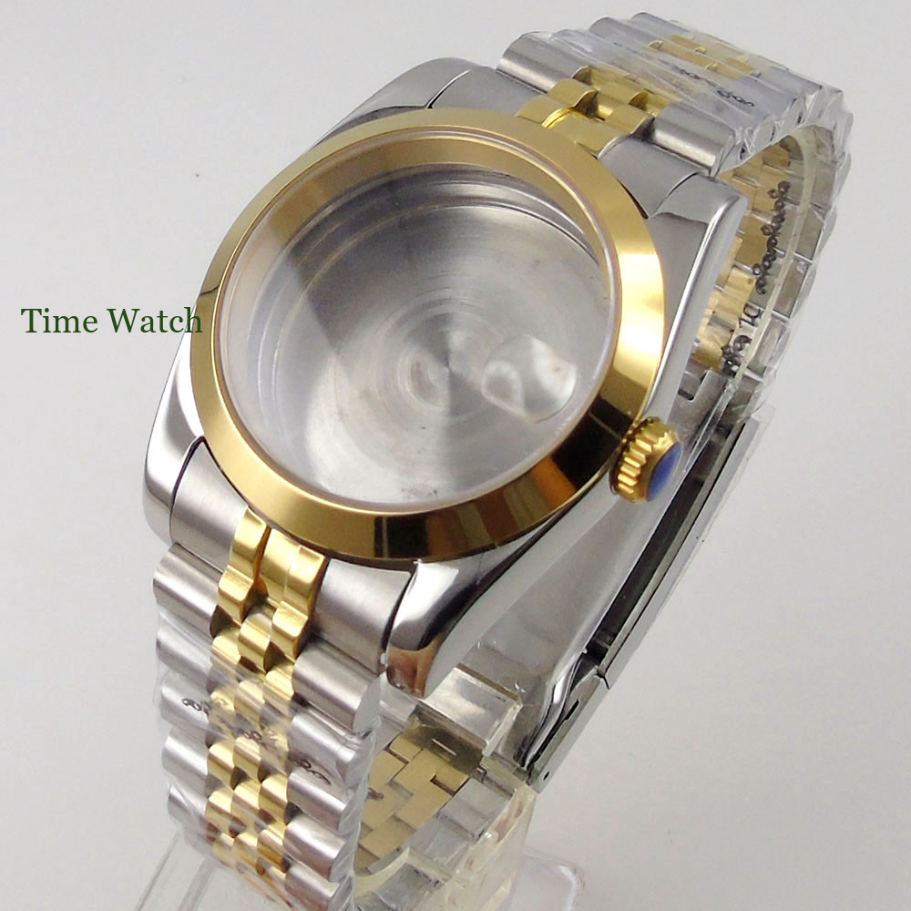 Golden Sapphire Watch Case Fit NH35A Miyota 8215 2813 ETA 2836 PT5000 39mm/36mm