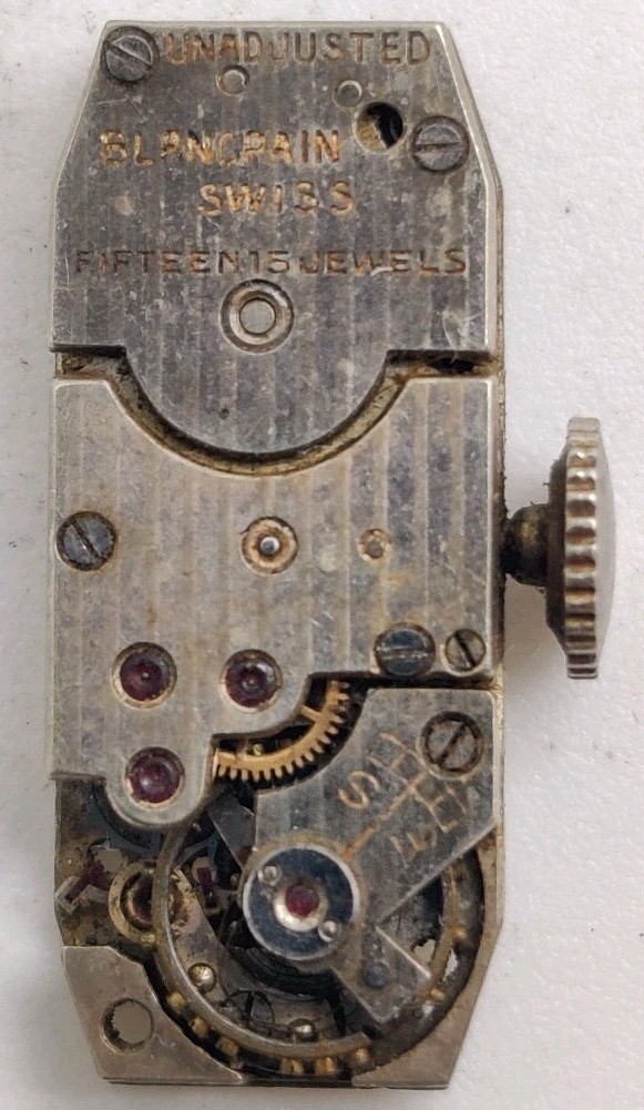 Vintage Blancpain High Grade 15 jewel Baguette watch movement For Repair