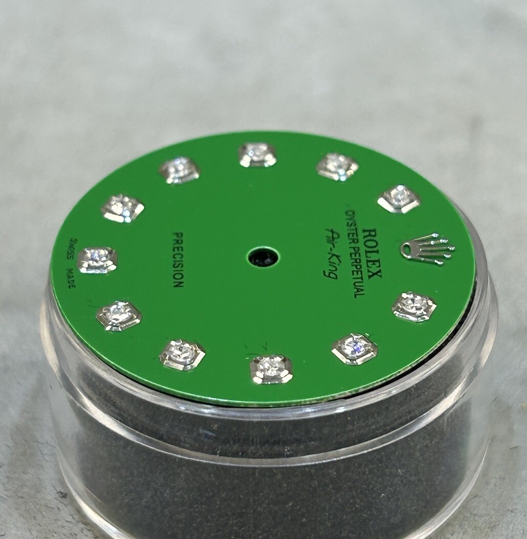 Rolex Air-King 34mm Custom Green Diamond Dial For Models 14000 14010 14200