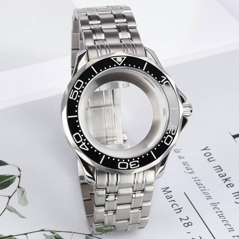FEIYASHI Sapphire 41mm Diver Watch Case Steel Band 10ATM For Seiko NH35 Movement