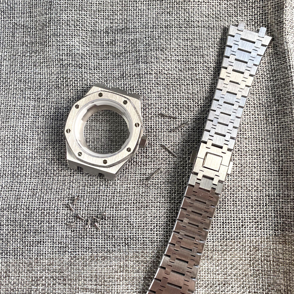 42mm Stainless Steel Watch Case Chapter Ring Sapphire Glass Fit Japan NH35 NH36
