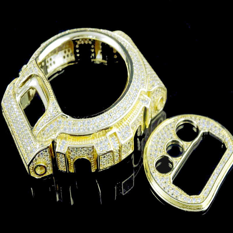 CASIO G-SHOCK/G SHOCK DW 6900 2-PIECE YELLOW CZ ON YELLOW WATCH BEZAL 2 CTW NEW