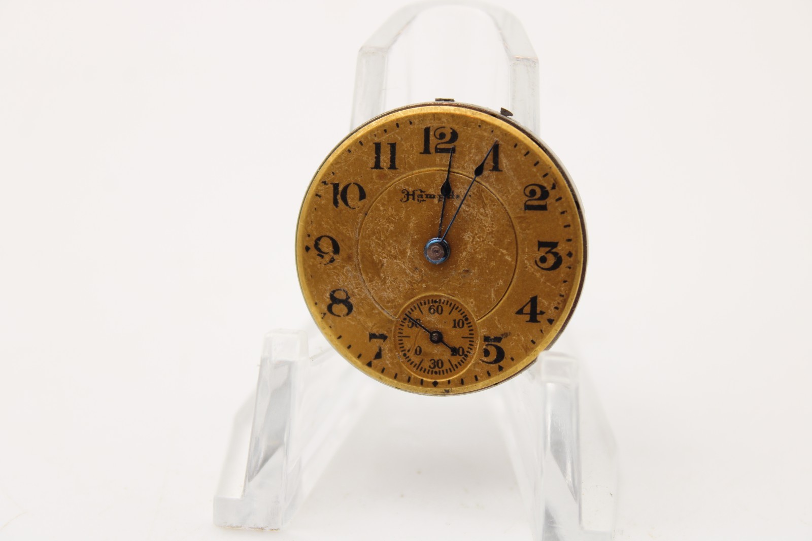 1917 HAMPDEN POCKET WATCH MOVEMENT 1-3624965 GRADE: MOLLY STARK 3/0s 7j (TD2)