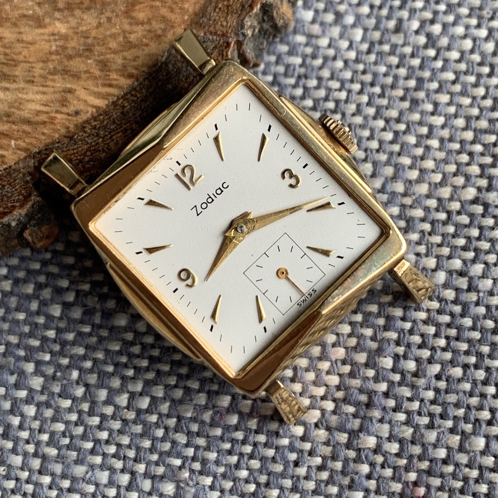 Vintage NOS Zodiac Salesman Sample Art Deco #2 Watch 10K Rolled Gold Plate PARTS