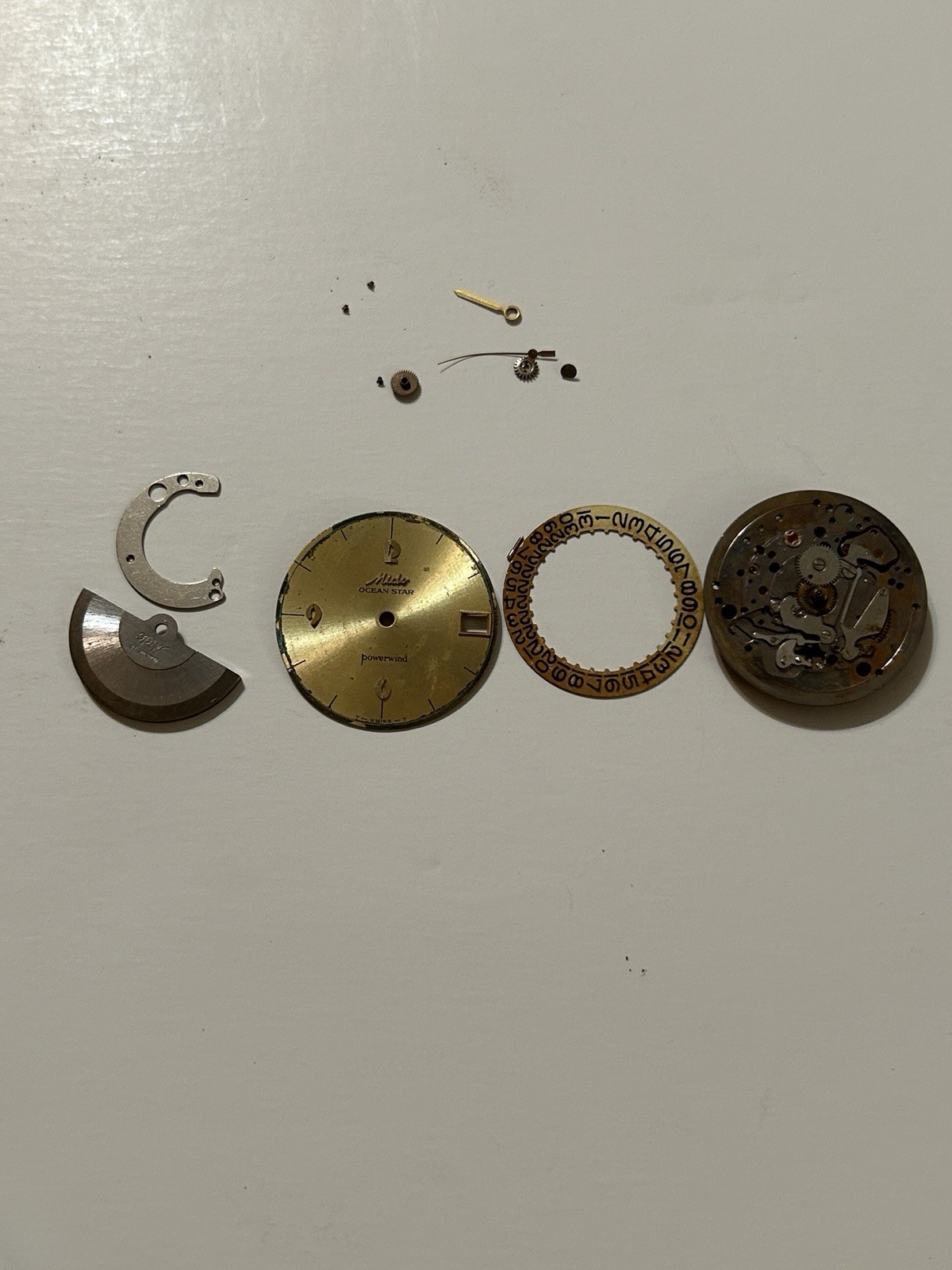 Vintage Mido Ocean Star Powerwind Automatic Watch Movement + Dial + Parts Repair