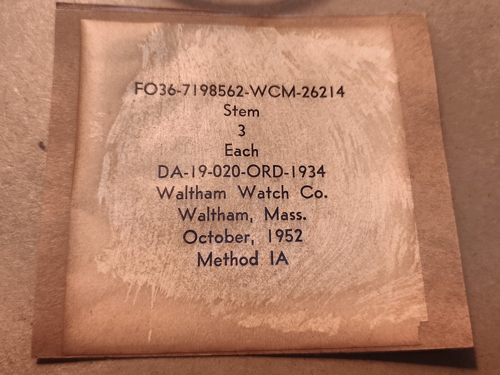 Sealed Pack Of 3 Waltham 6/0 26214 Winding Stems For A-11 Navigation Watch