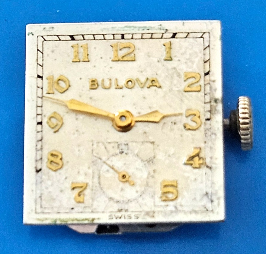 BULOVA 8AH 17J Watch Movement (REMOVED FROM GOLD CASE/BALANCE RUNS) lot125