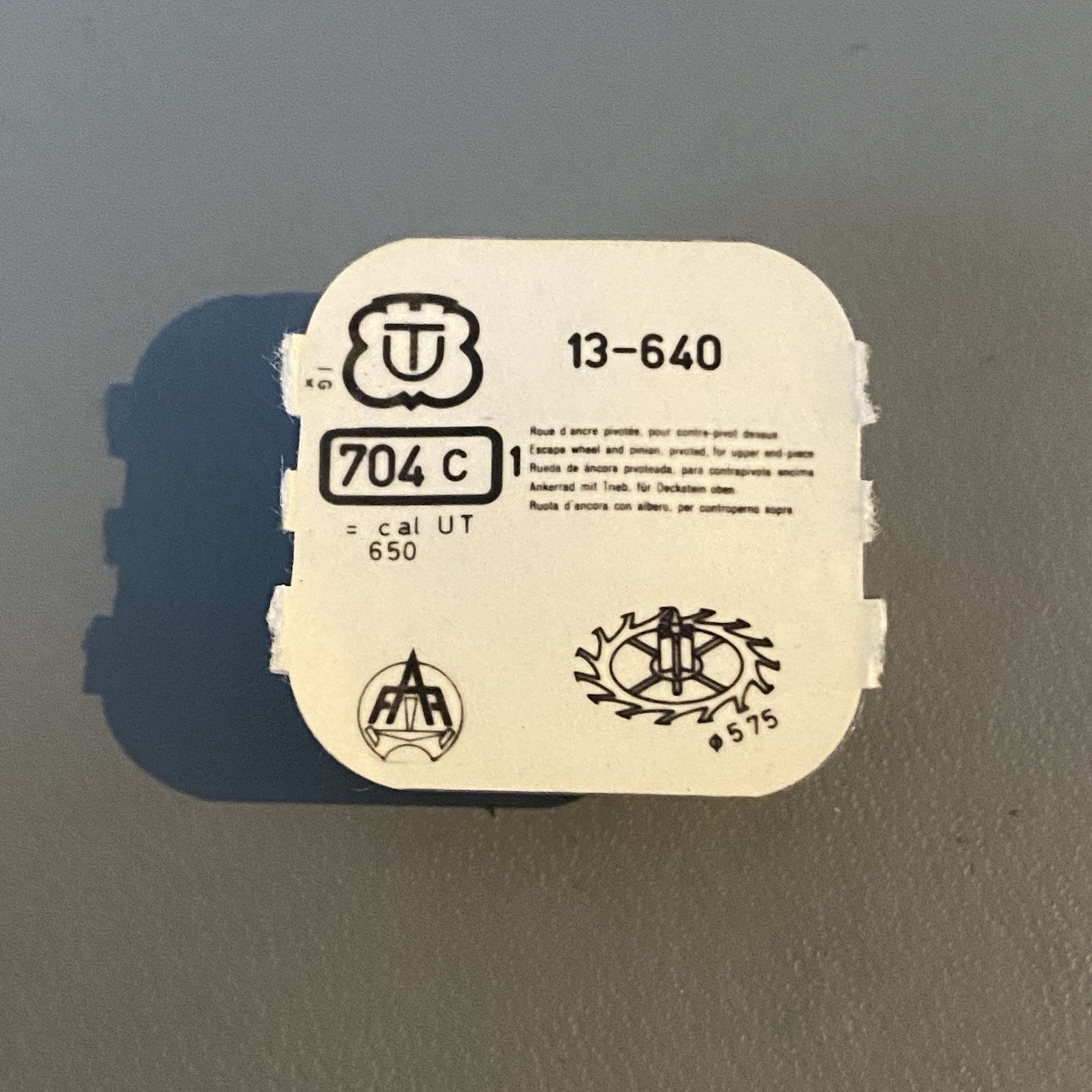 Genuine UT Unitas Escape Wheel Cal. 640 Part 704 C NOS