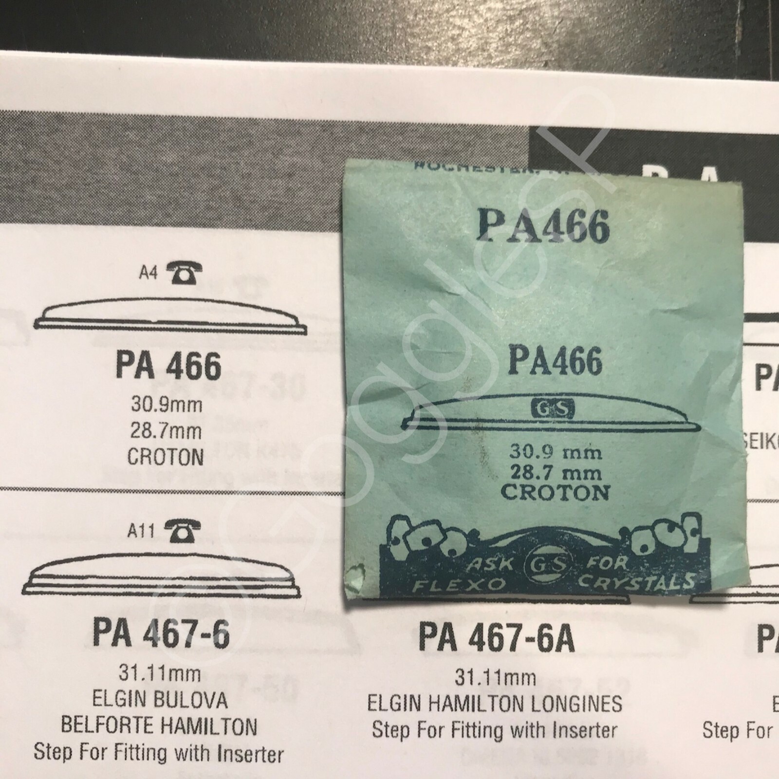 GS Round Replacement Crystals (PA Series) for Croton Watches – NOS