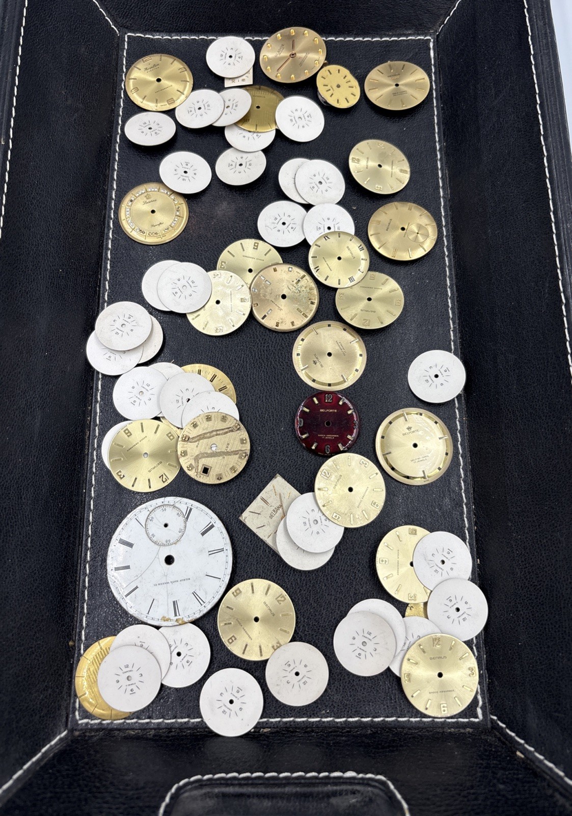 Job Lot of ~55 Vintage Dial Parts Various Makes Brands As Is As Shown