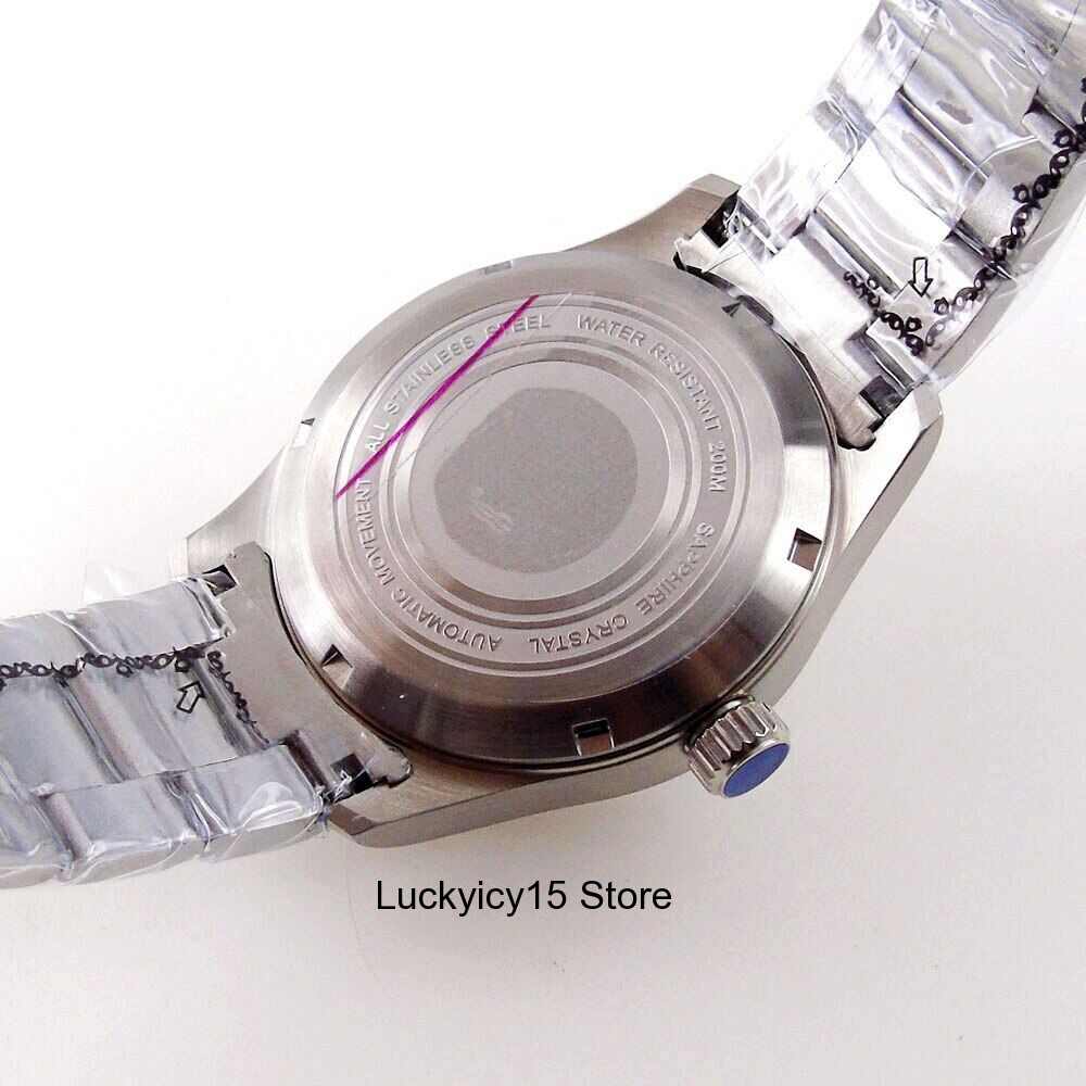 36mm Tandorio Sapphire Glass Pilot Watch Case Bracelet For NH35 2824 PT5000 200M